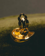 "Yves Saint Laurent" 80's-90's Sculptural gold tone clip-on earrings