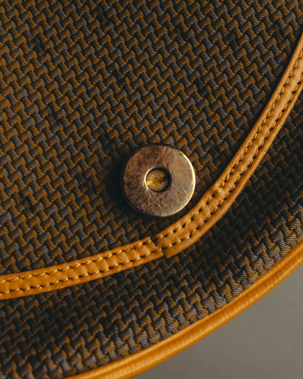 "Yves Saint Laurent" 70's-90's Woven leather shoulder bag