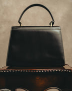 -SPECIAL- "Salvatore Ferragamo" 90's-00's Gancini contrast stitch leather handbag