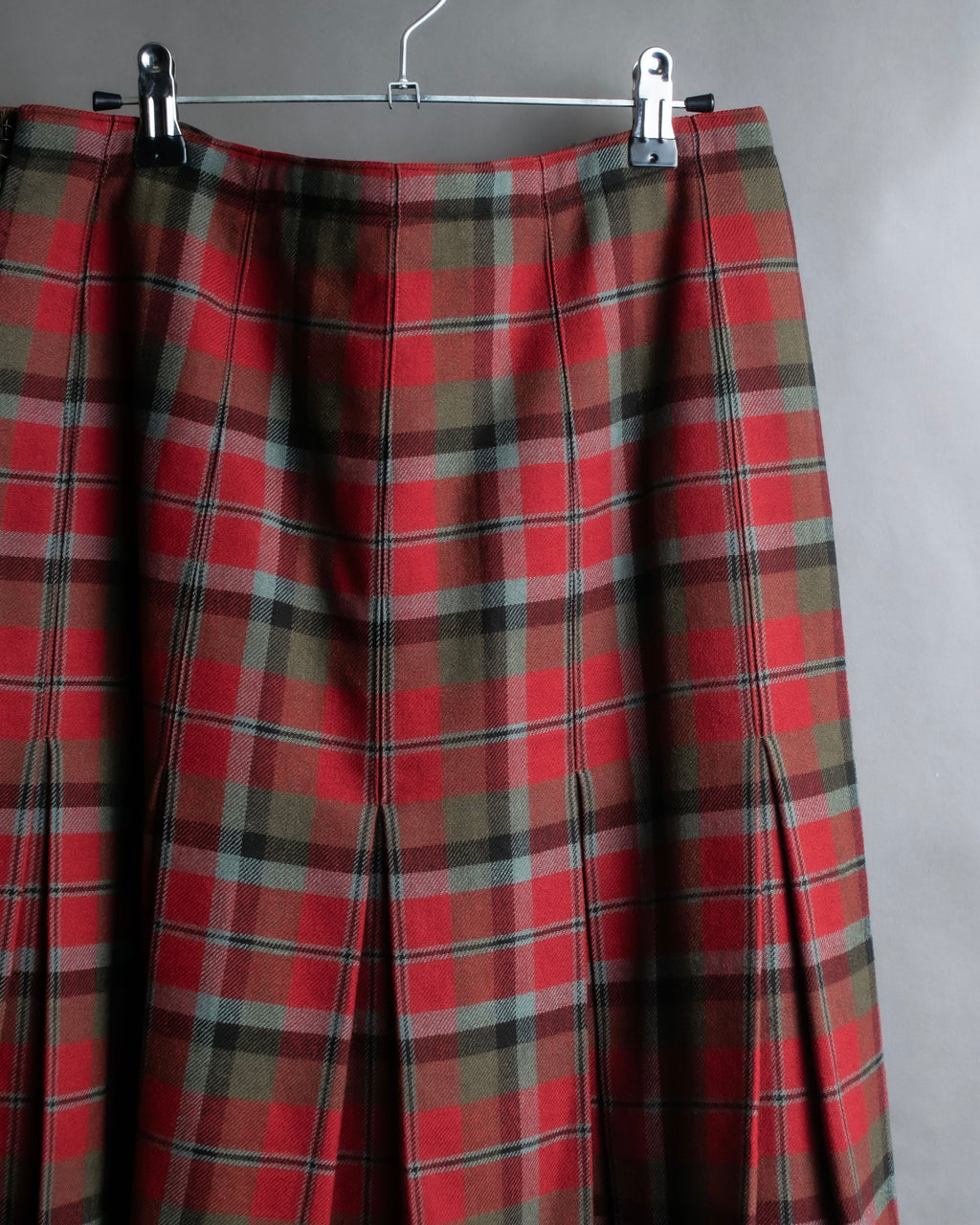 Vintage tartan check pleated skirt