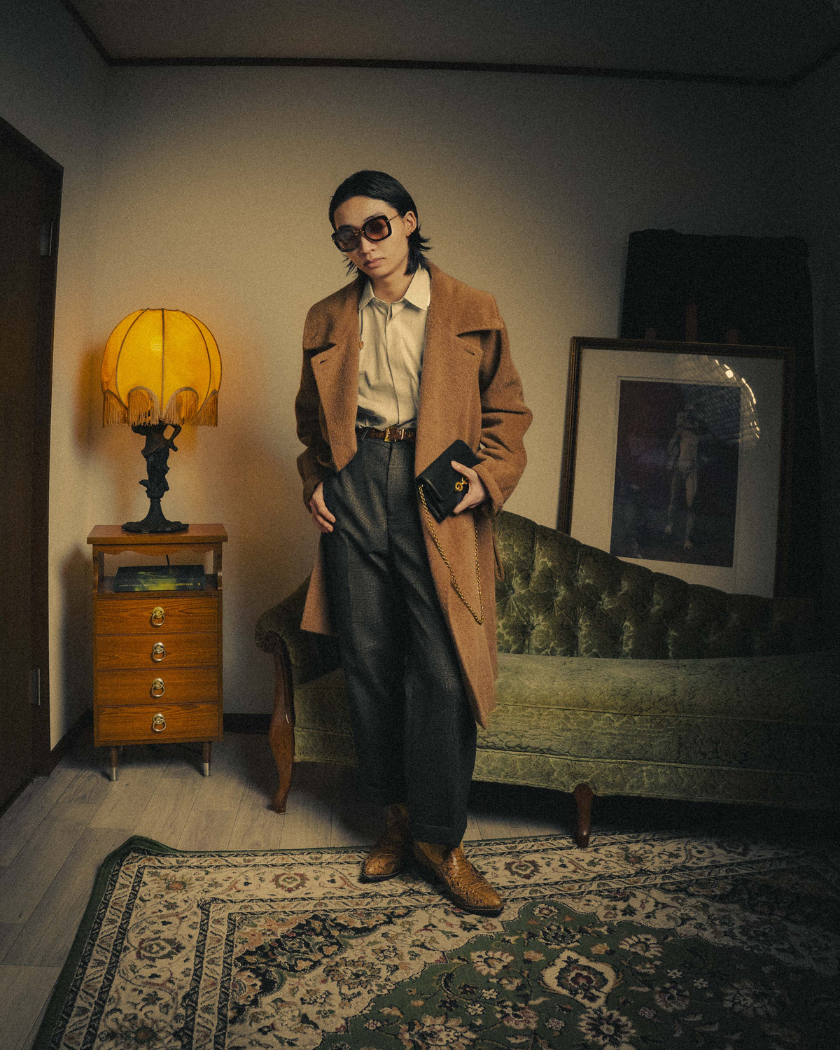 -SPECIAL- “Max Mara” 90’s-00’s Angora blend belted wrap coat