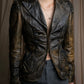 "ROBERTA SCARPA" 100% lamb leather gathered design shaped jacket