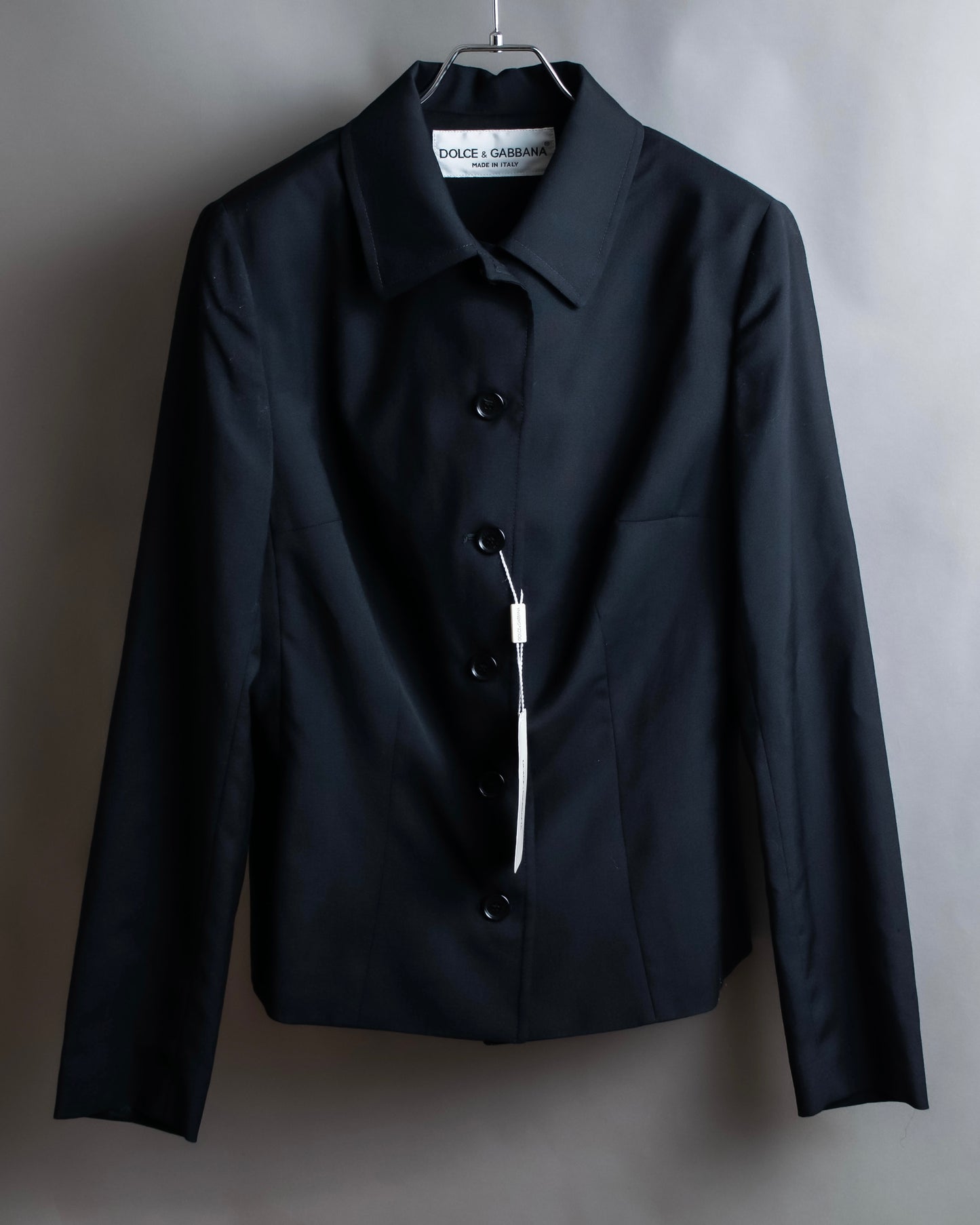 "DOLCE & GABBANA" Waist shape wool soutien collar jacket