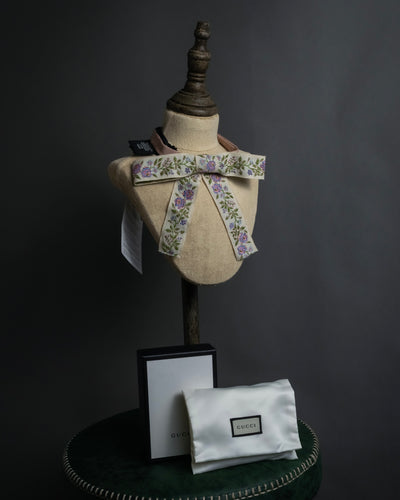 '-MOOD Christmas Collections-
"GUCCI" Michele period delicate floral embroidered ribbon tie
