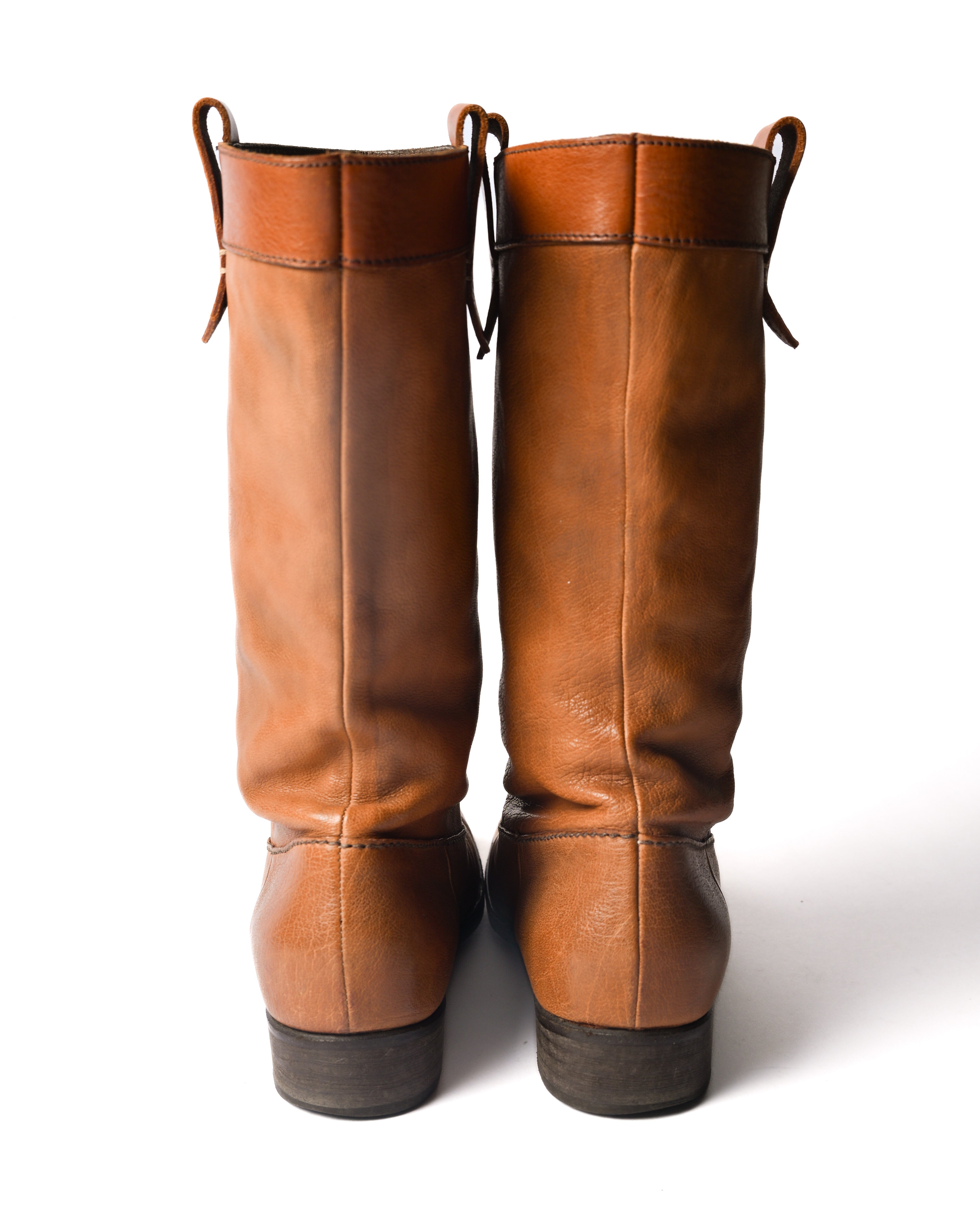 HENRY BEGUELIN/ Western Detailed Long Leather Boots
