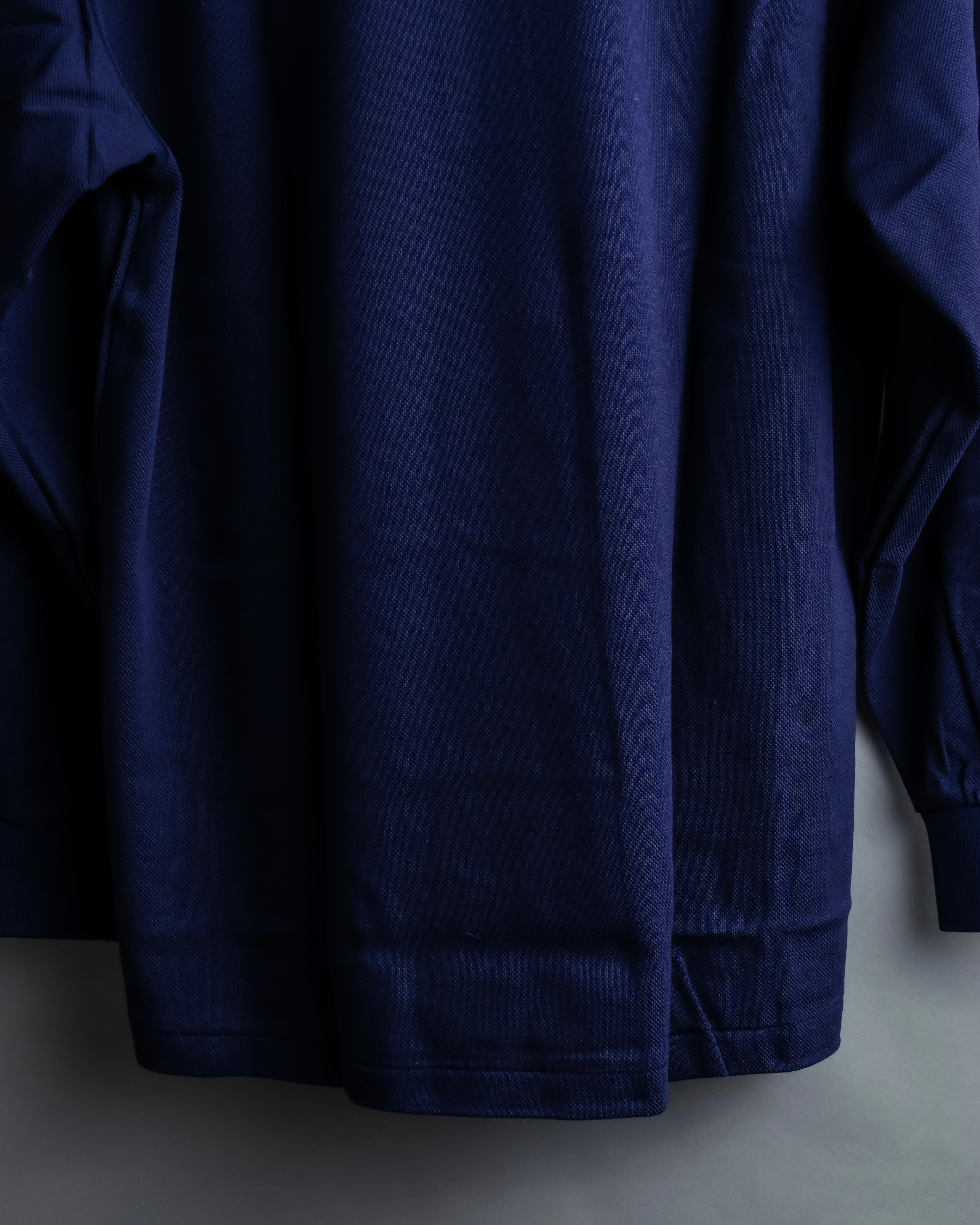 "Balenciaga Sports" Pink & yellow collar long sleeve polo shirt