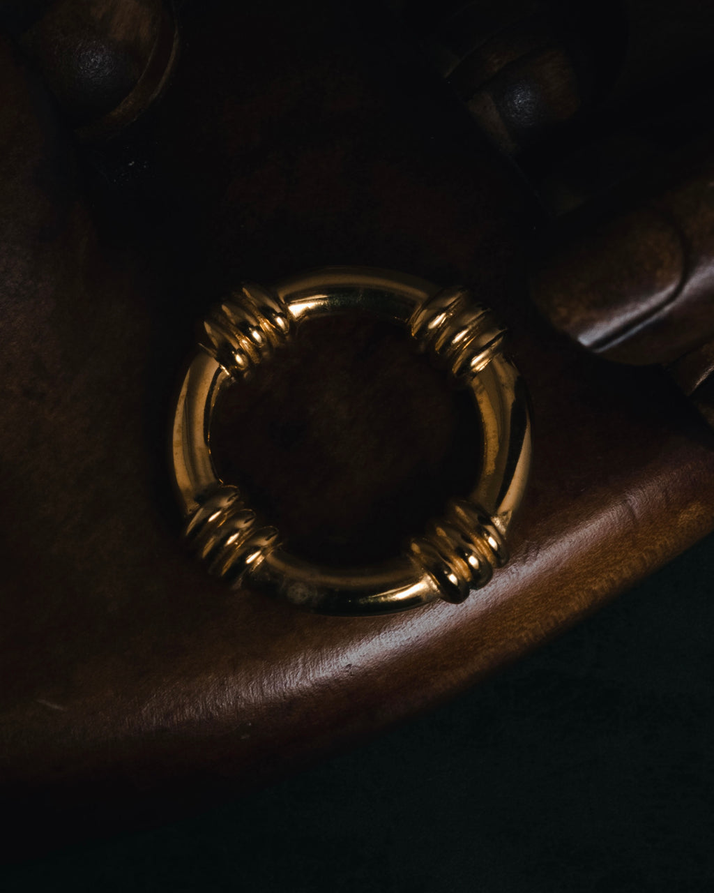 "HERMES" 80’s-90’s equestrian-threaded scarf ring