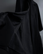 "Y's" Sharp lapel draping tailored coat