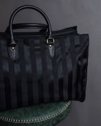 "Rudolph Valentino" Striped nylon combination 2-way boston bag