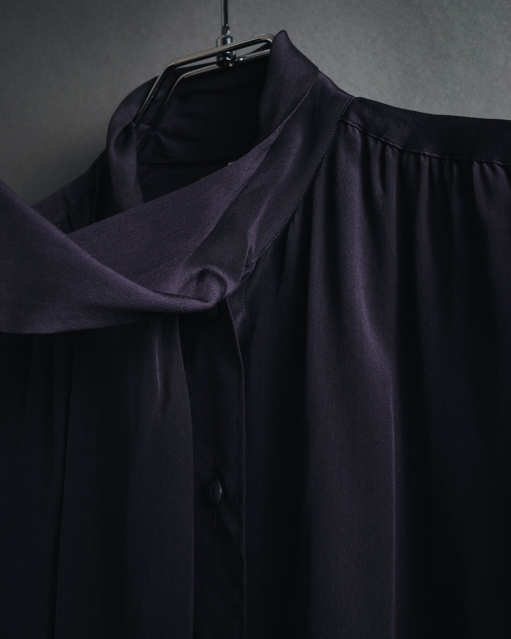 "Yves Saint Laurent" Late 80s silk bow tie blouse