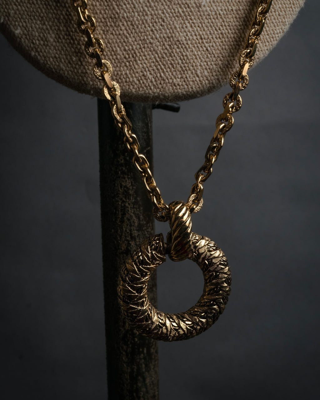 “Yves Saint Laurent” 1980’s-90’s Sculptural circle long necklace