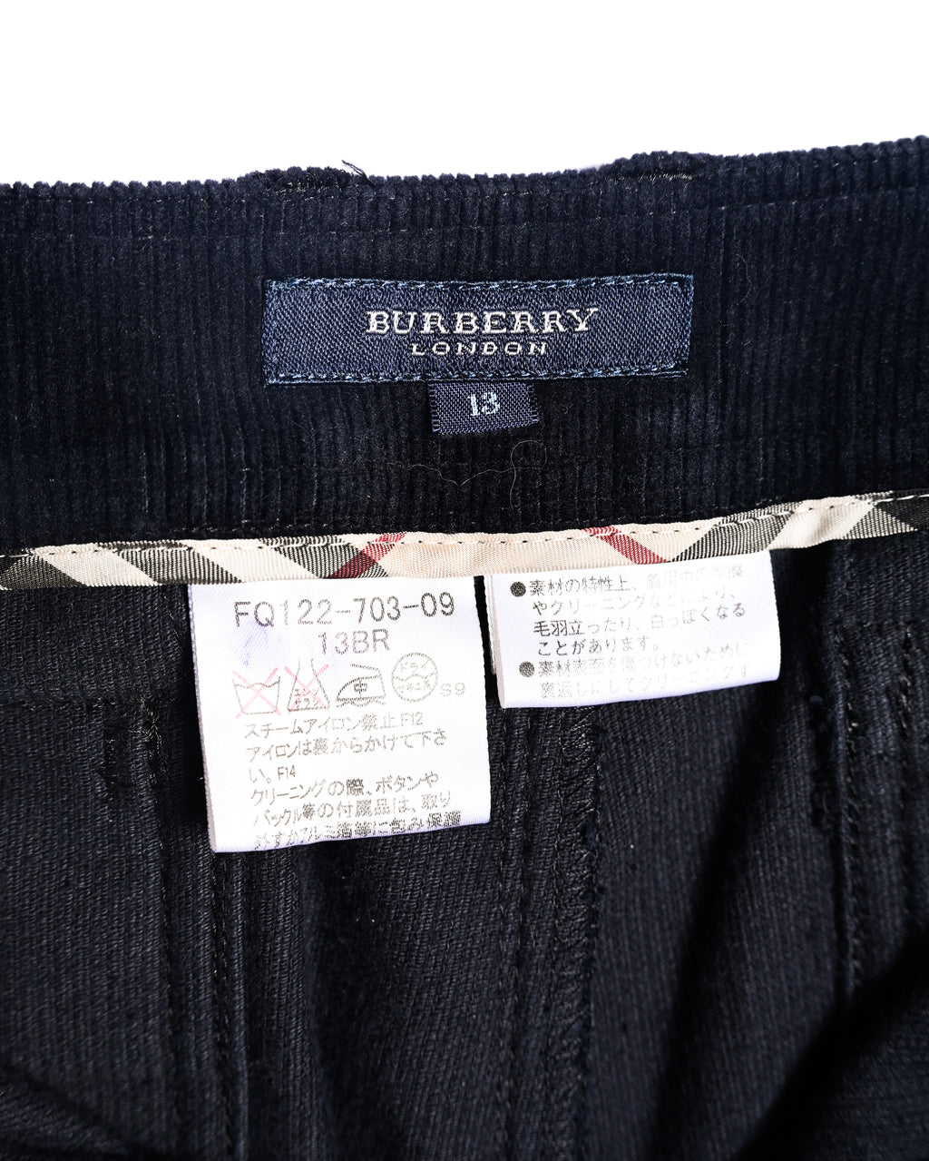 BURBERRY/ Slim Fit Single Breasted Corduroy Set Up Black