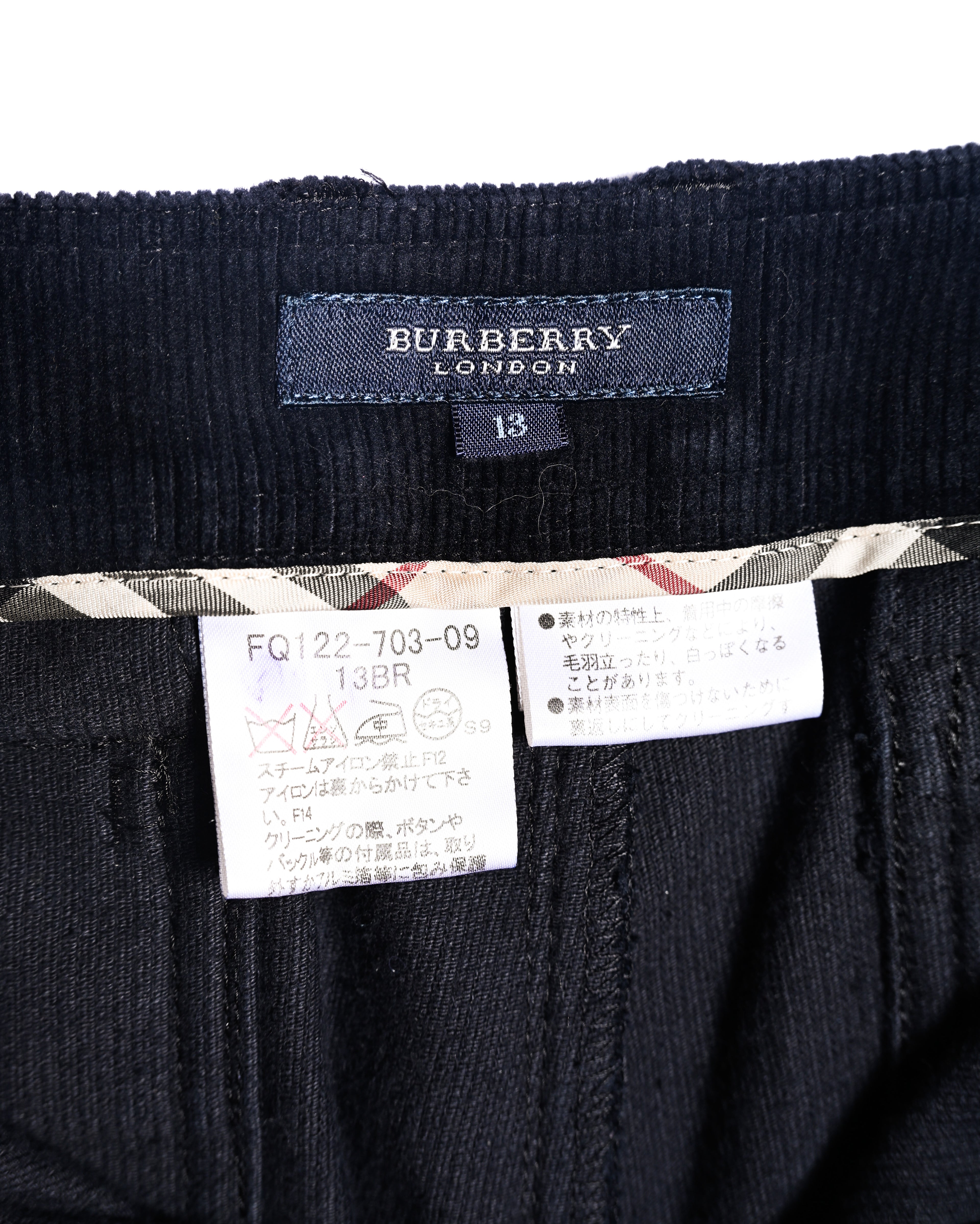 BURBERRY/ Slim Fit Single Breasted Corduroy Set Up Black