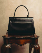 "LORENZO de MEDICI" 80's-00's Structured leather top handle handbag
