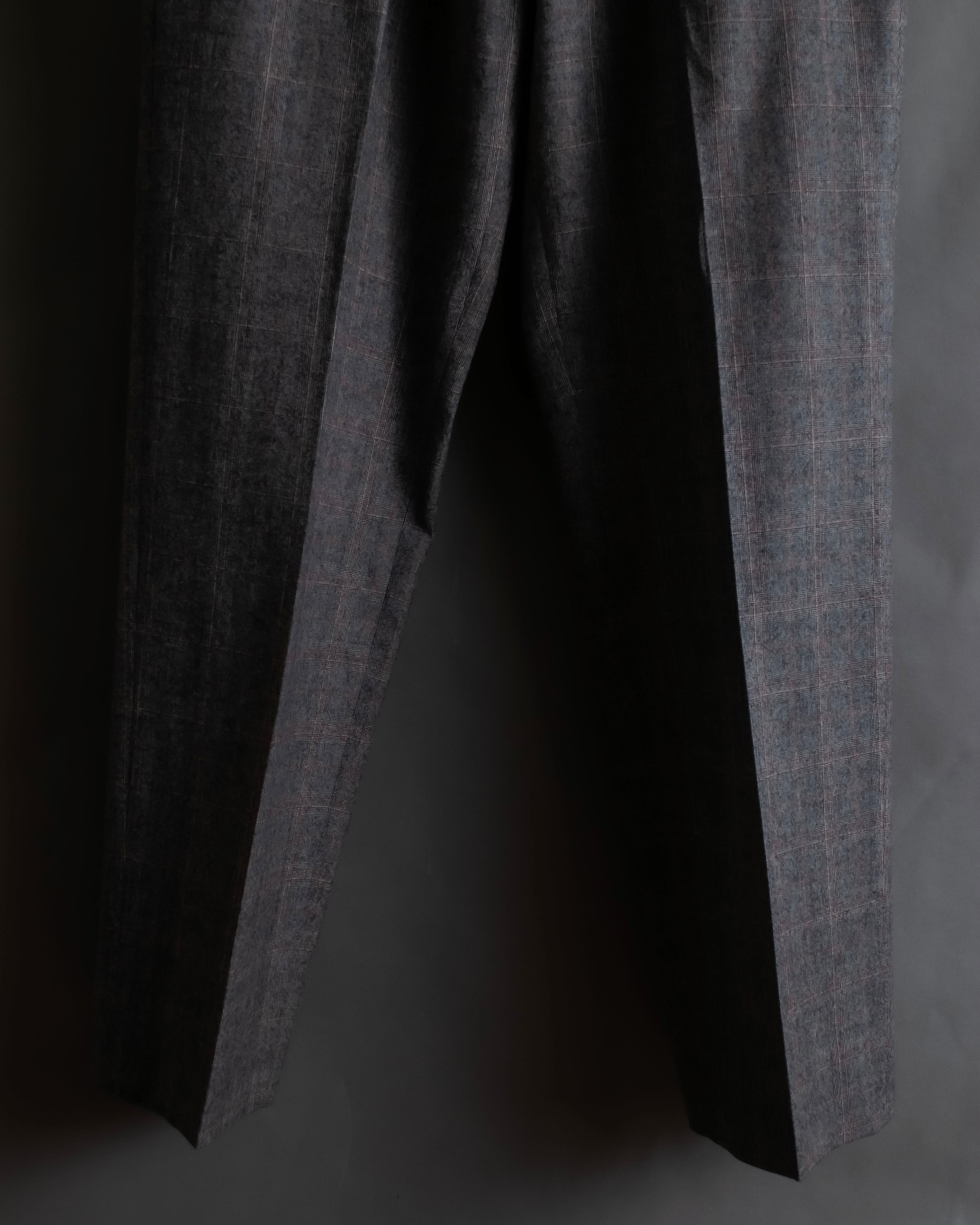 "HERMES" Heather gray cashmere blend slacks