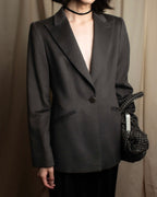 "ARMANI COLLEZIONI" Sharp peak lapel 100% cashmere tailored jacket