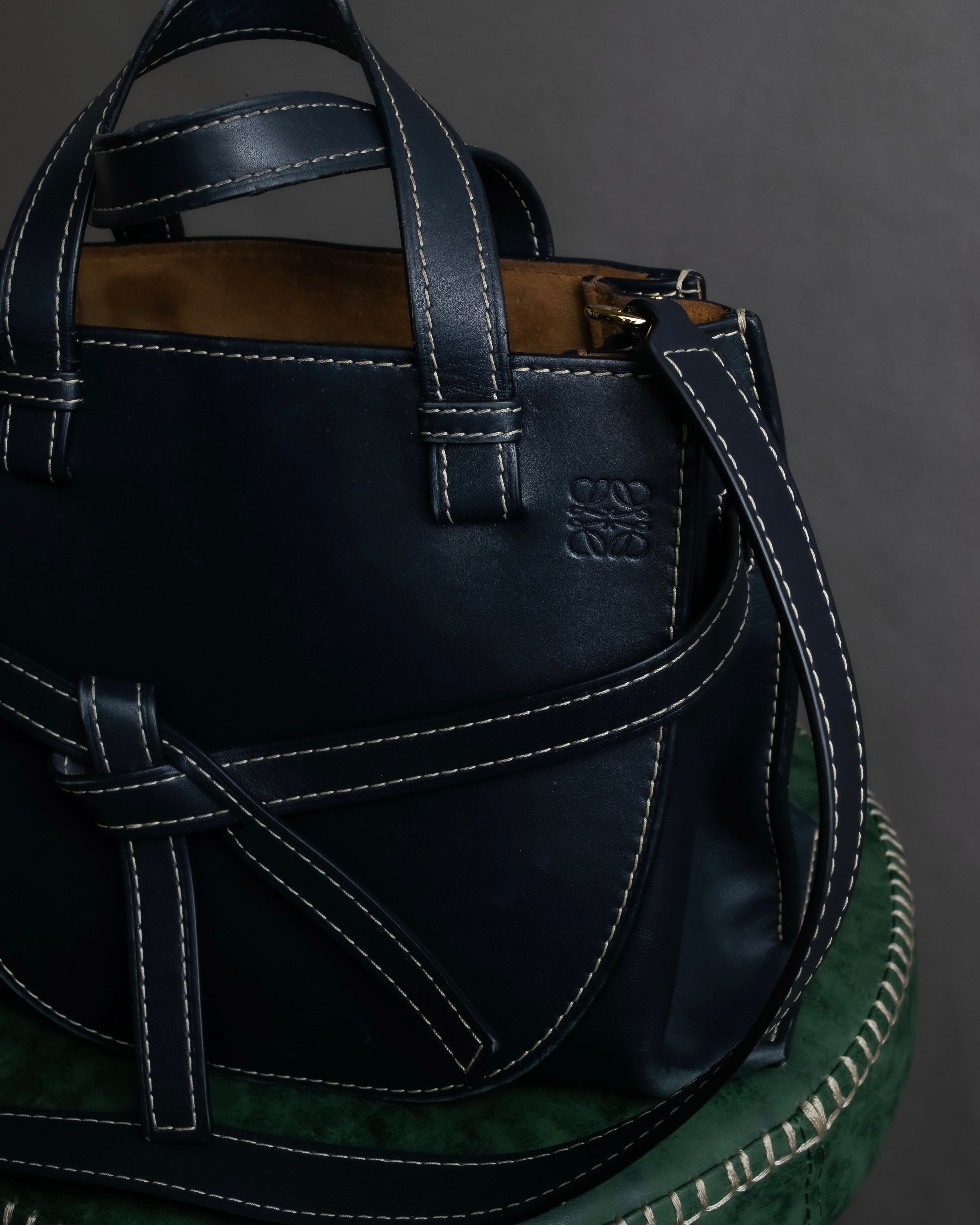 "LOEWE" Gate top handle 2way leather bag