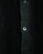 -MOOD MILLÉSIMES- 00’s black linen epaulet half-sleeve shirt by “ARMANI COLLEZIONI”