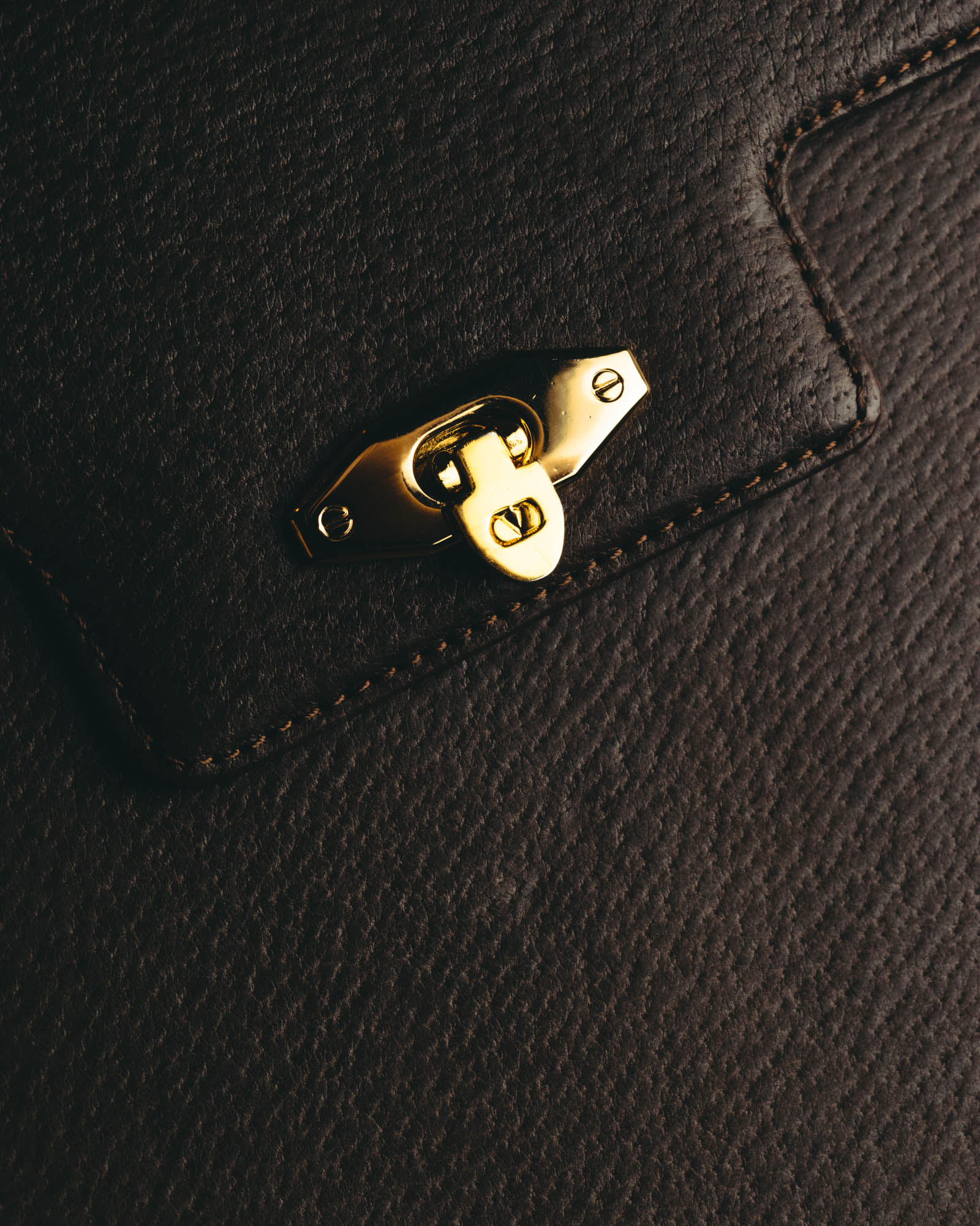 "Valentino Garavani" 80's-90's Classic box leather top-handle handbag