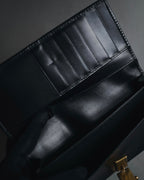 "GUCCI" Mid 00’s wood-lock leather long wallet