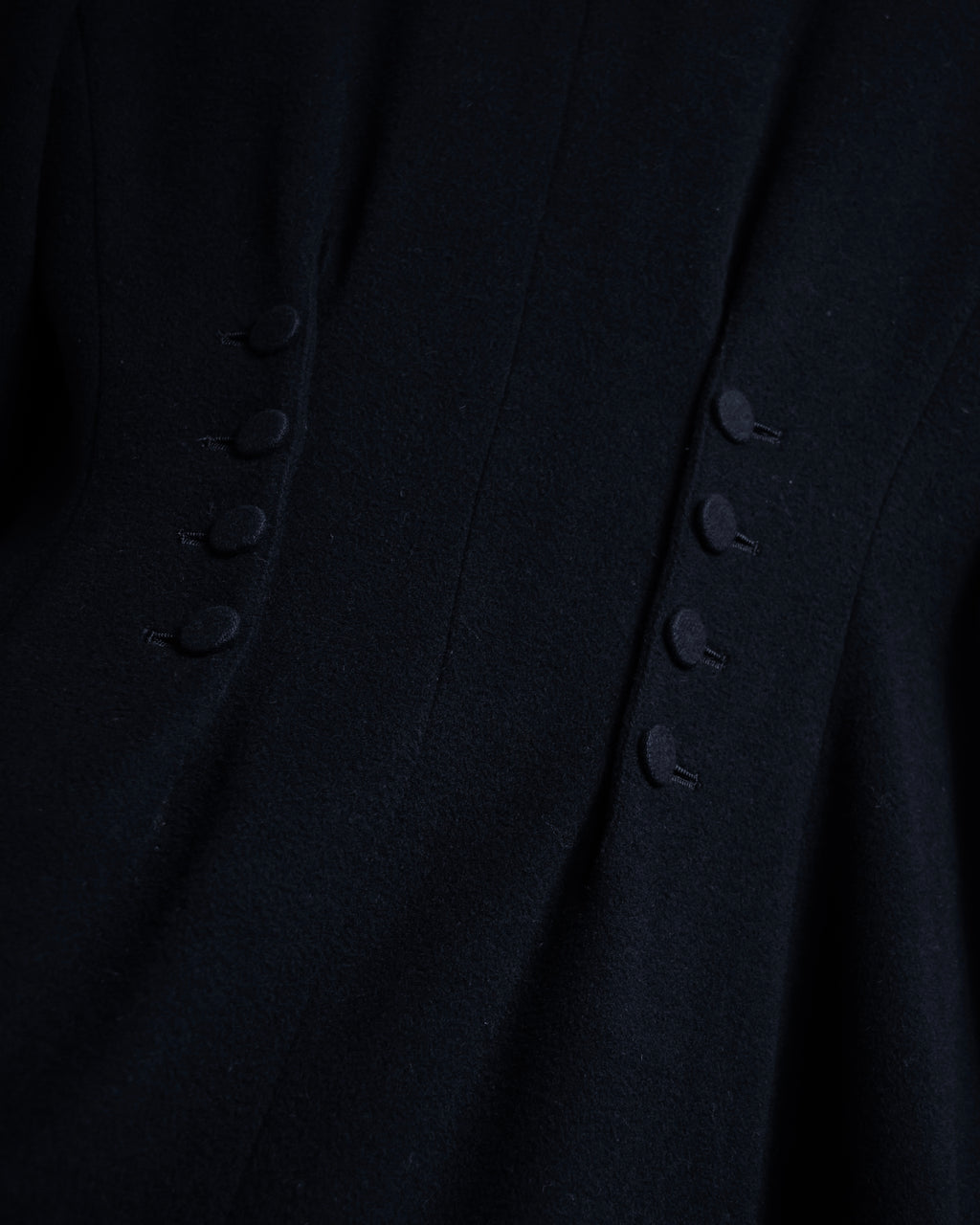 -SPECIAL- "JEAN PAUL GAULTIER"
 90's-00's Waist shape A-line silhouette black color super long coat