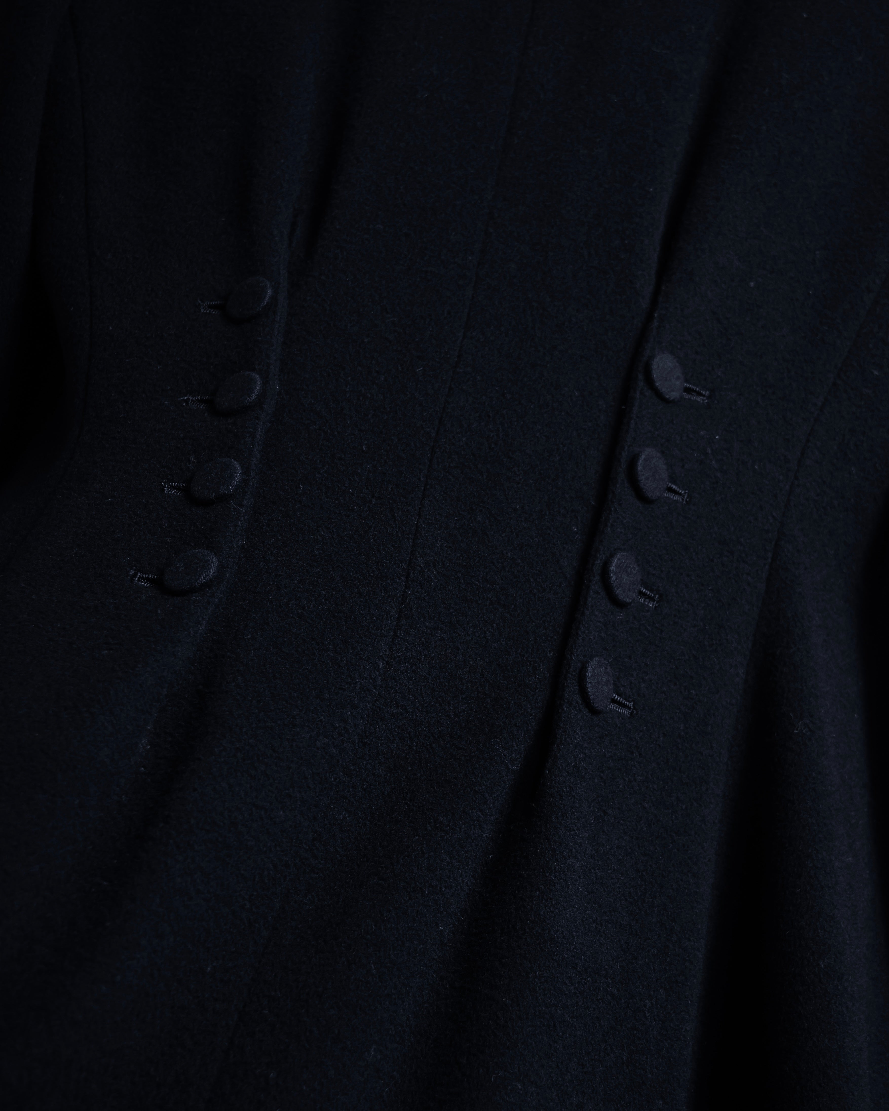 -SPECIAL- "JEAN PAUL GAULTIER"
 90's-00's Waist shape A-line silhouette black color super long coat