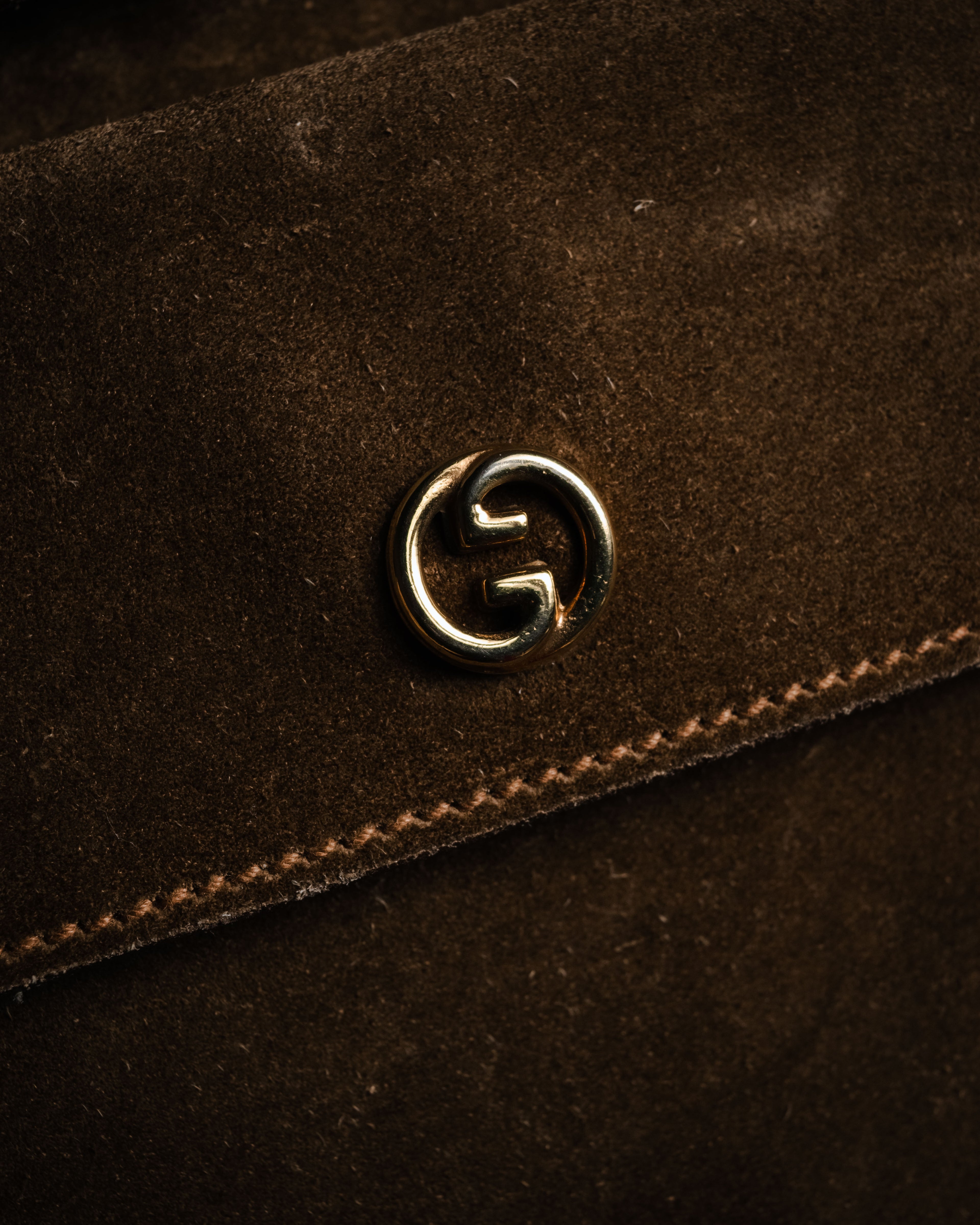 "GUCCI" 60’s-70’s suede and leather shoulder bag