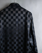 "FENDI JEANS" Logo engraved check pattern glossy shirt