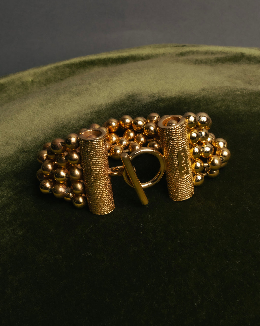 -SPECIAL- “Christian Dior” 70’s-80’s Five strand gold ball chain bracelet