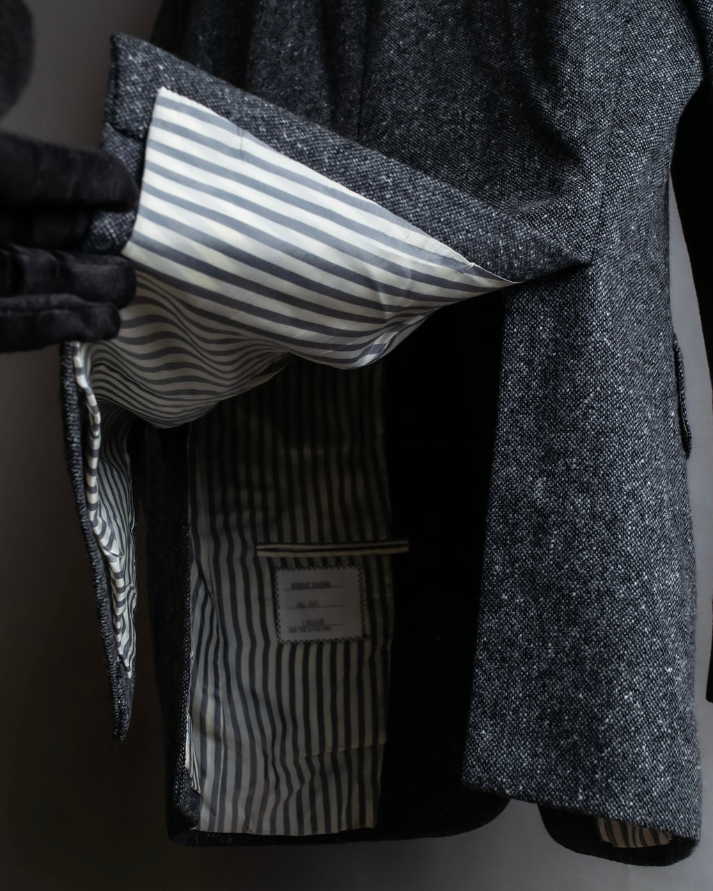 "THOM BROWNE" 3-button napped tweed tailored jacket