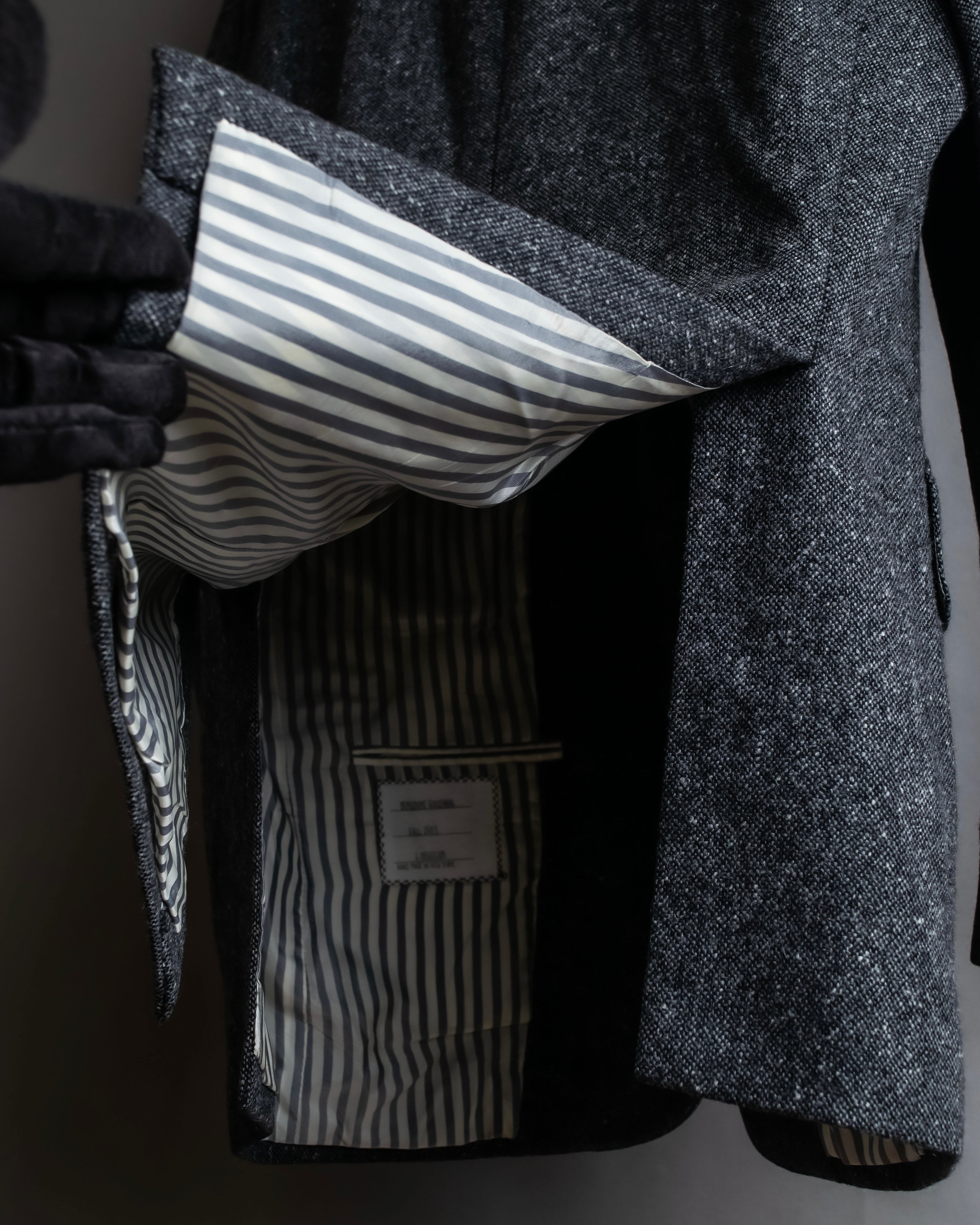 "THOM BROWNE" 3-button napped tweed tailored jacket