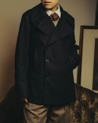 -SPECIAL- "DRIES VAN NOTEN" 10's Sculptural wide lapel double breasted wool coat