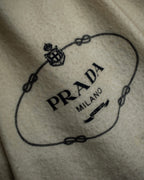 "PRADA" Leather loop strap design suede leather bag