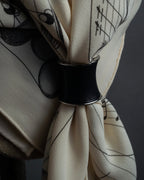 "HERMES" Drum-shaped calf leather scarf ring