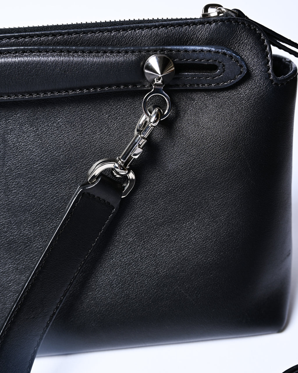 FENDI/ “By The Way Medium” Flower Detailed 2 Way Hand Bag Black