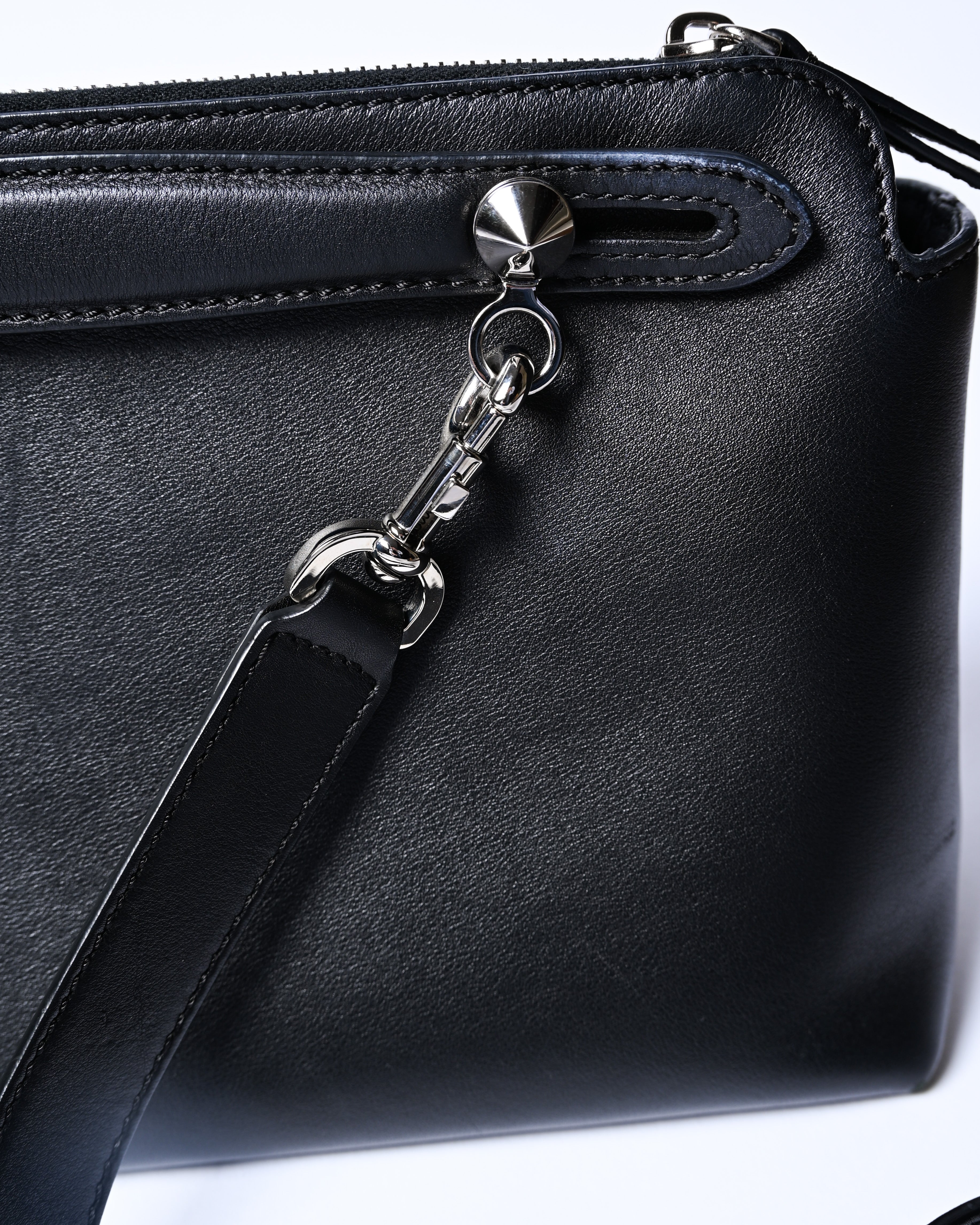 FENDI/ “By The Way Medium” Flower Detailed 2 Way Hand Bag Black