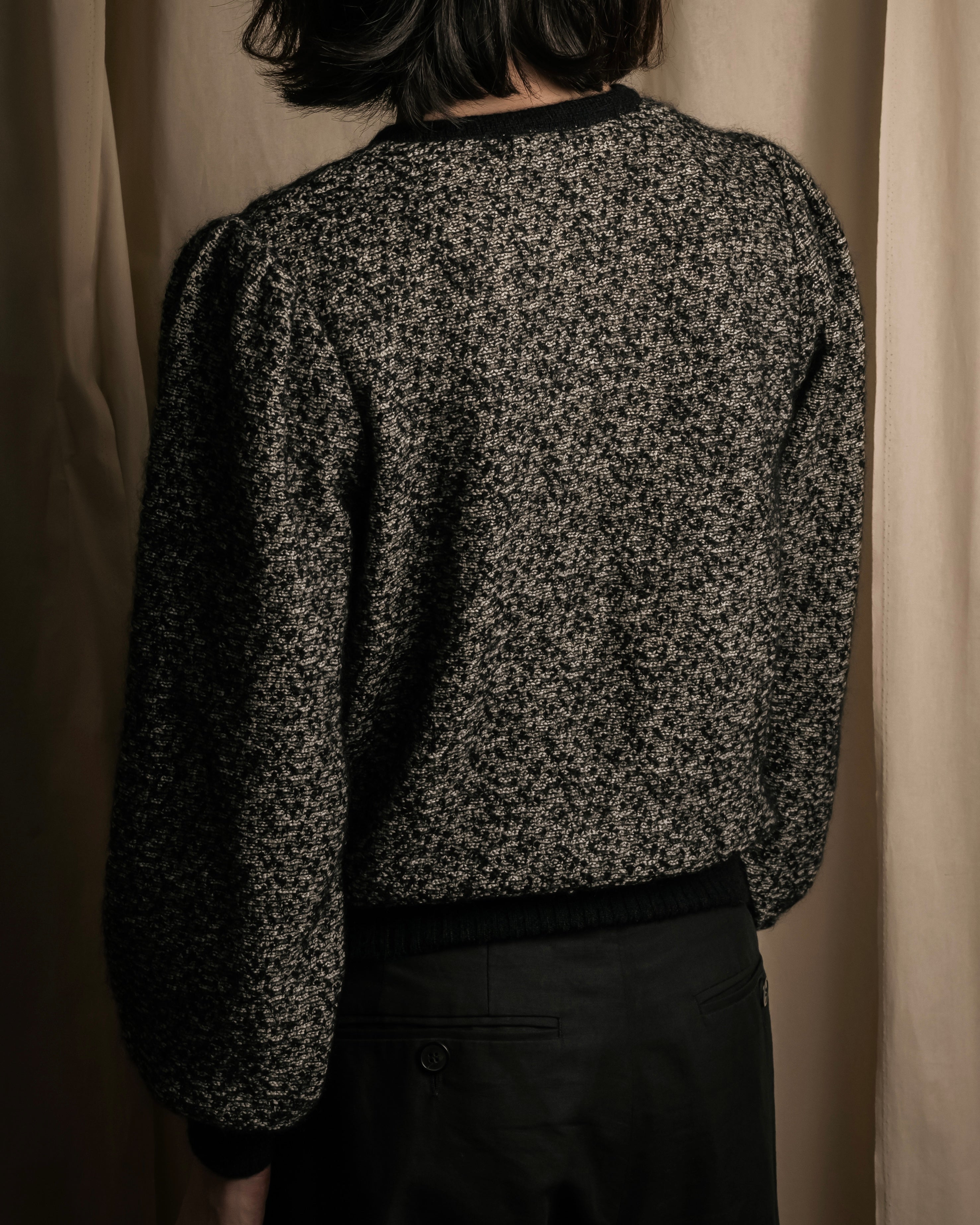 "Christian Dior PRETA PORTER"
Ribbon design mixed yarn knit pullover