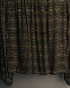 "Christian Dior" 80's-90's Lurex striped pussy-bow sheer blouse