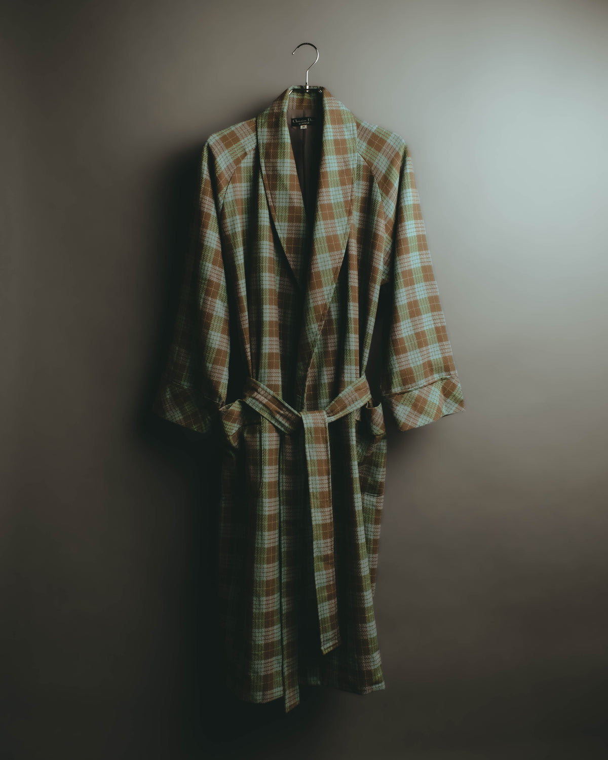 "Christian Dior" 80's-90's Checked wool dressing gown