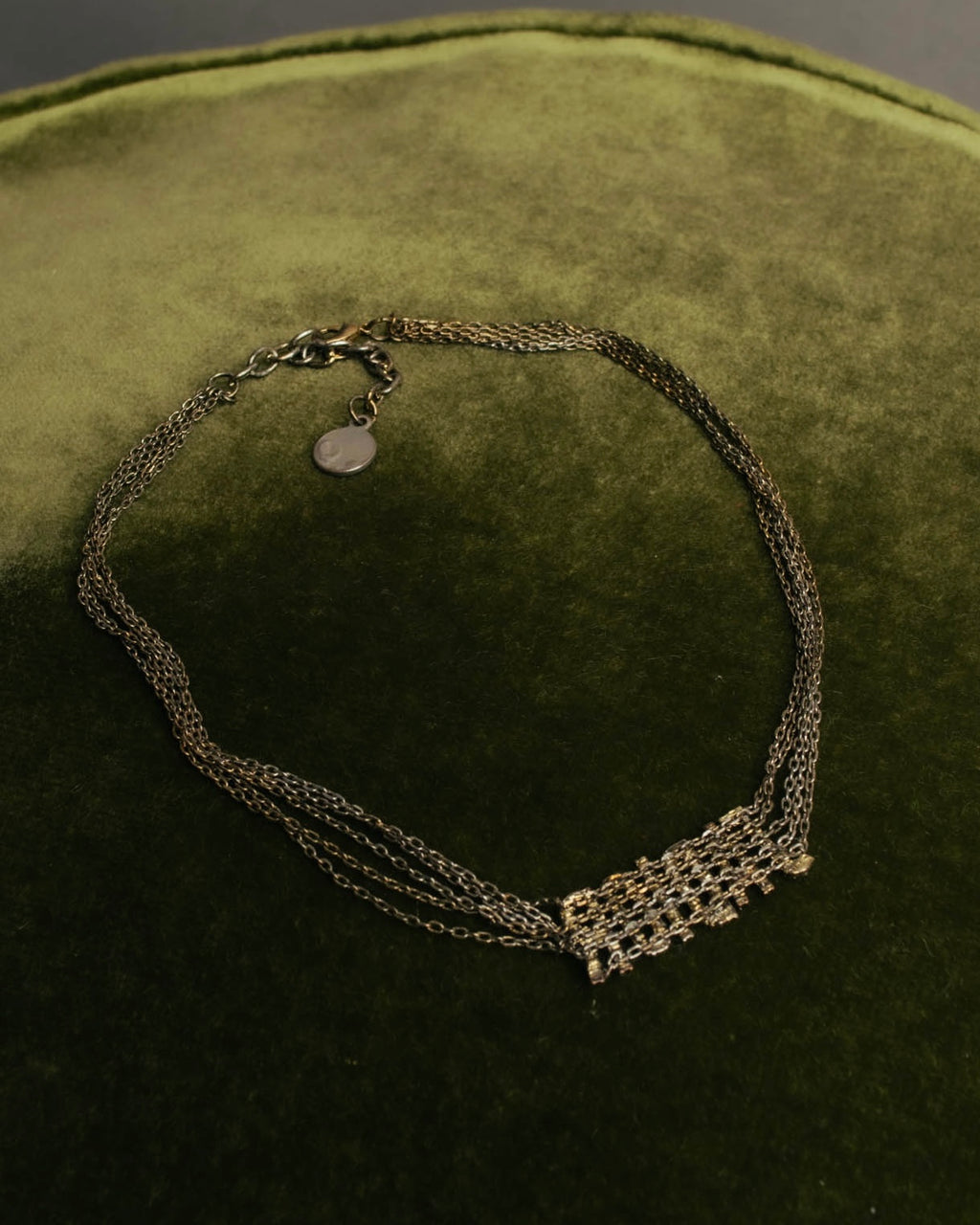 "Christian Dior" Rhinestone logo choker necklace