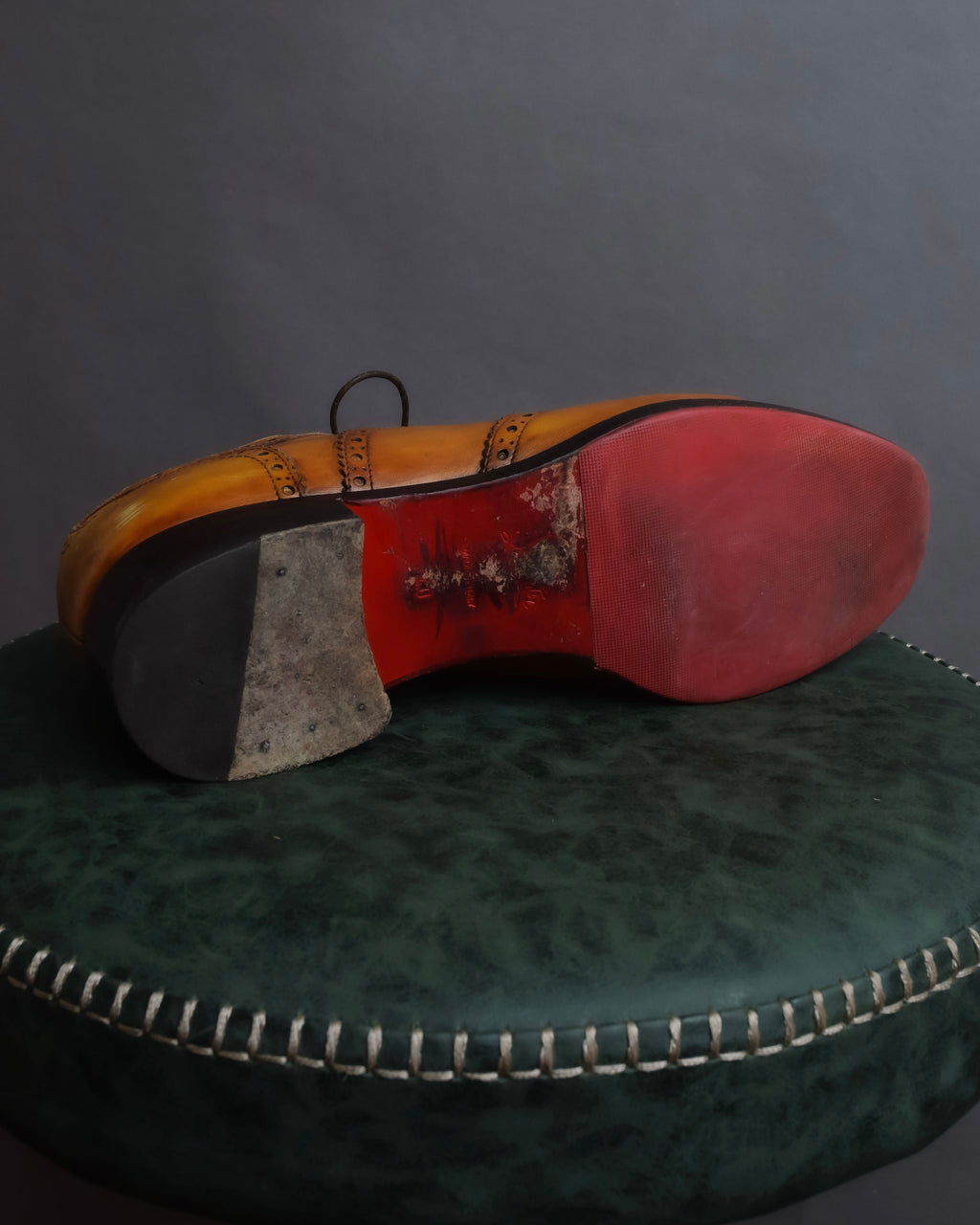 "Christian Louboutin" Brogue detail wingtip leather shoes