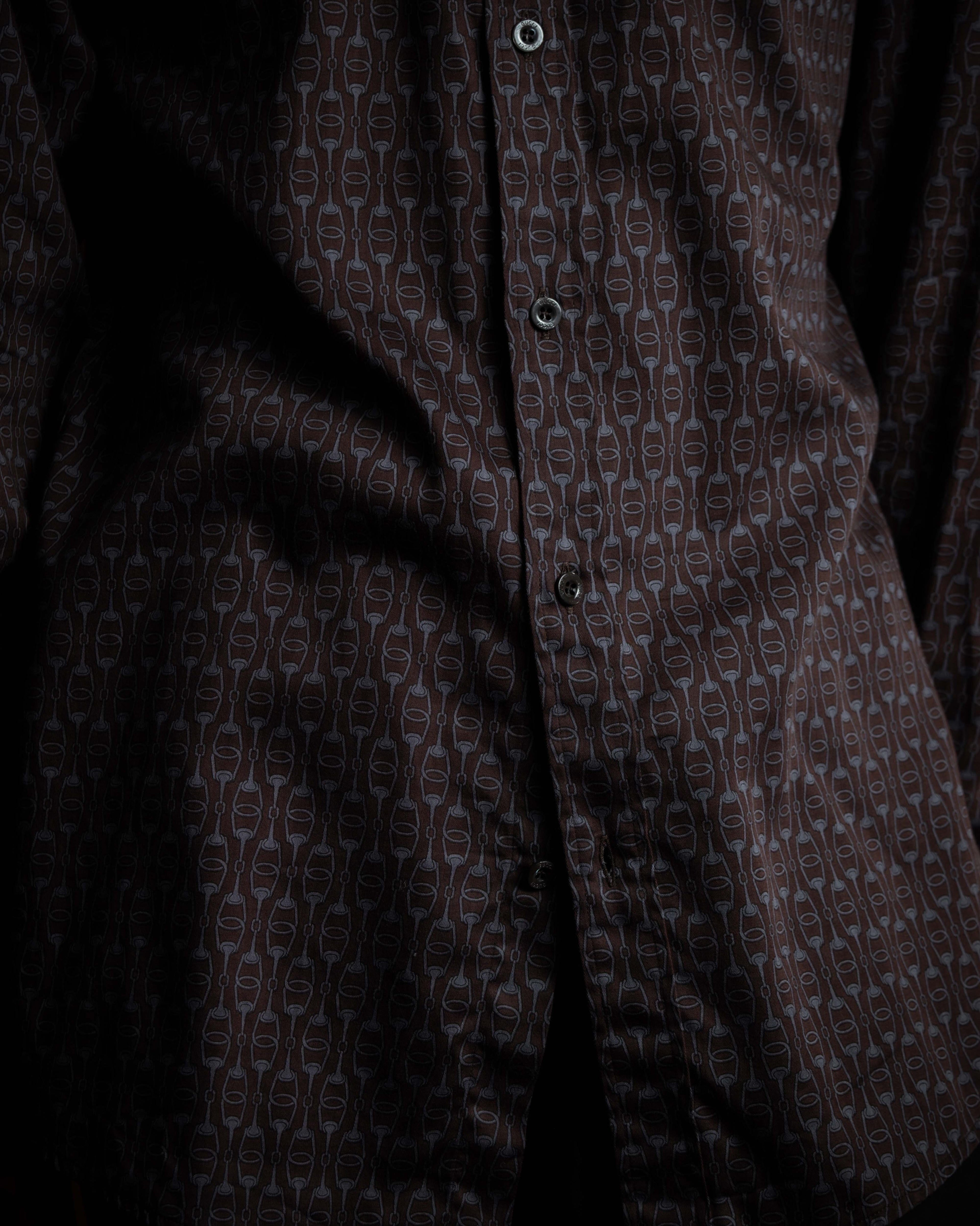 "GUCCI" Horsebit pattern shaped shirt