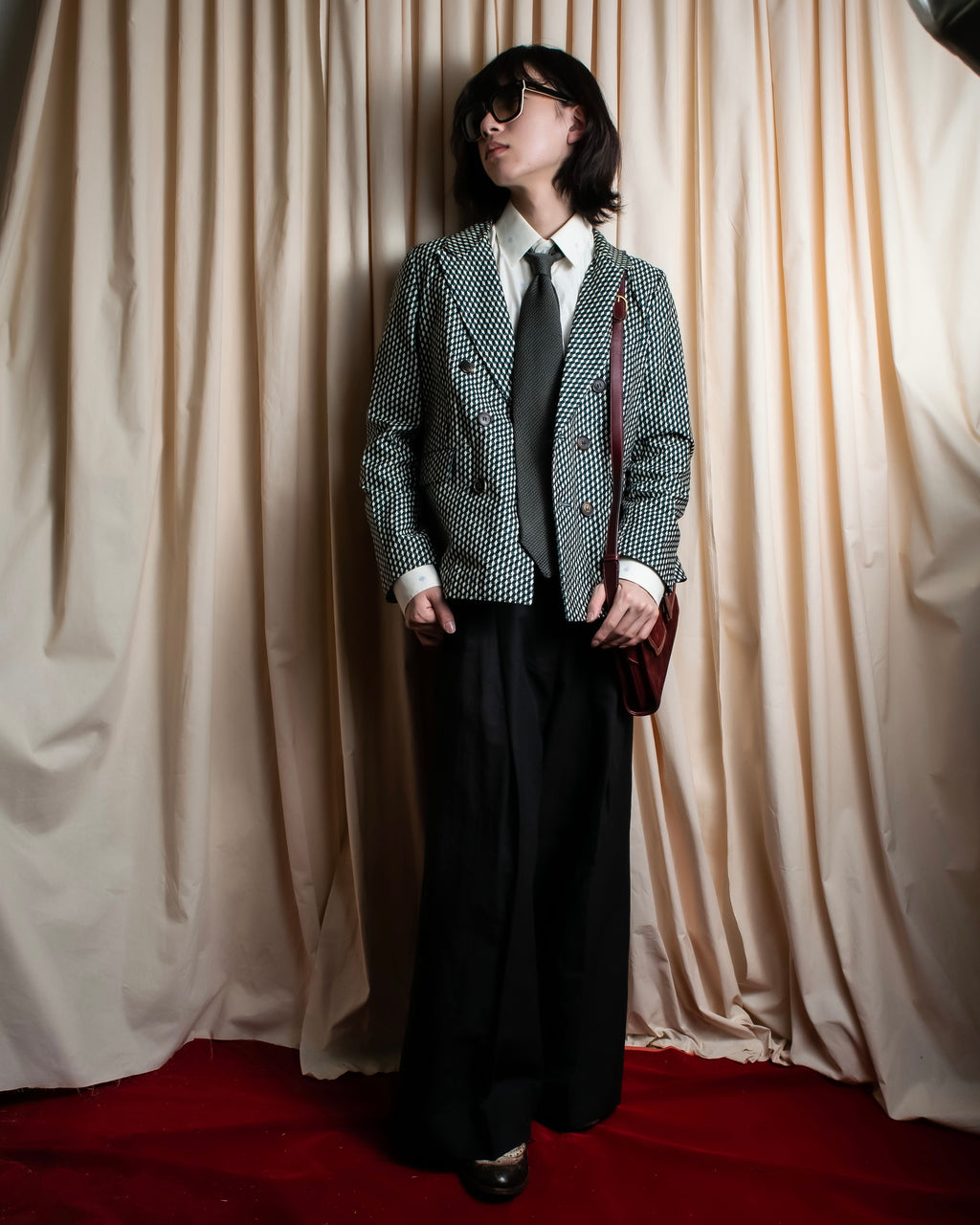 "GIORGIO ARMANI" Waffle knit silk necktie