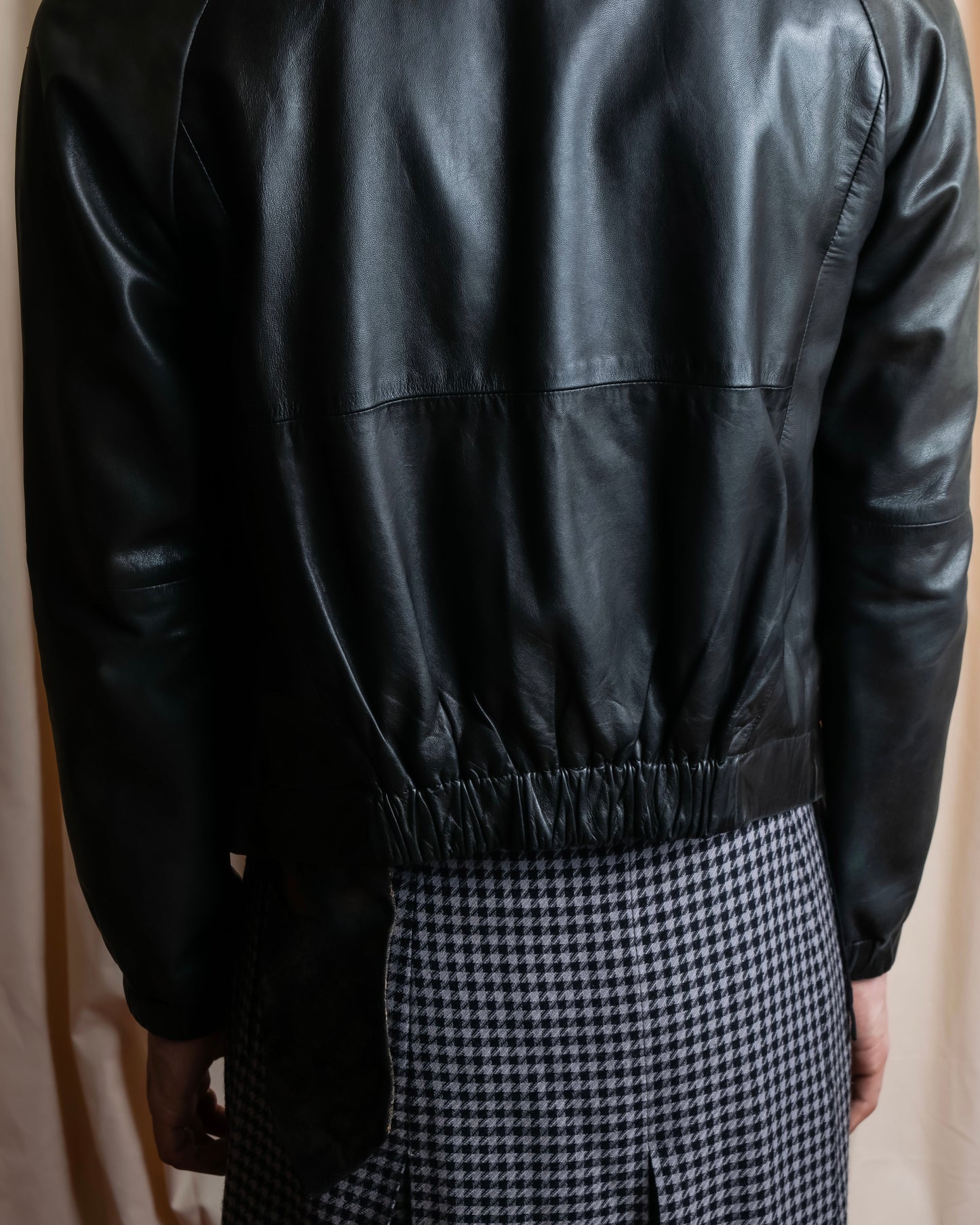 "PAUL SMITH" 100% sheep skin no collar leather jacket