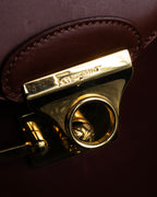 "Salvatore Ferragamo" Coin motif metal design leather hand bag