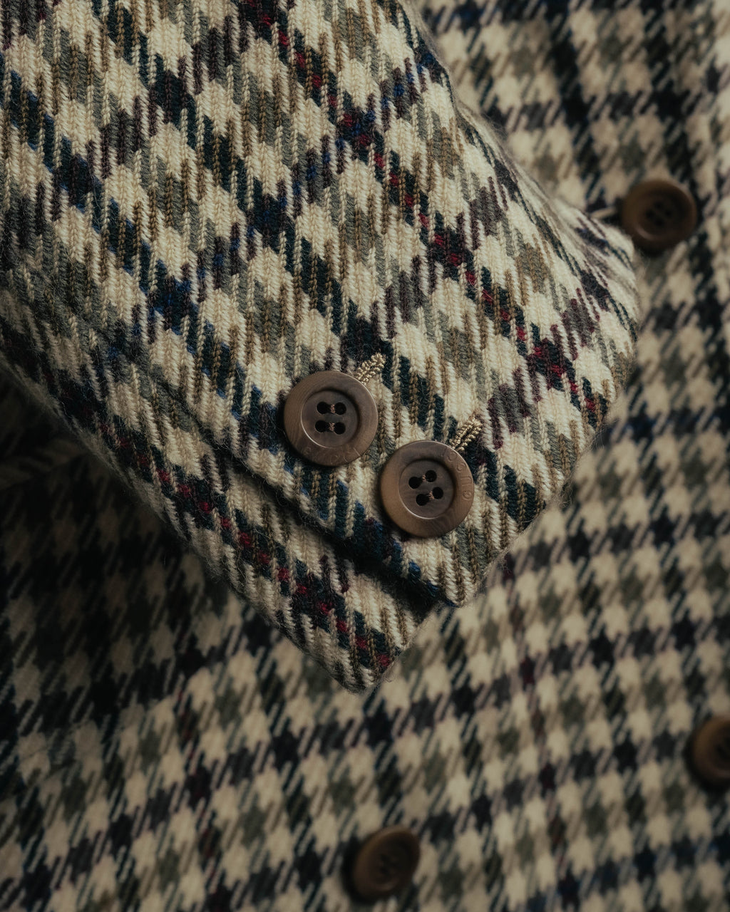 "GUCCI" 80's-early 90's Checked wool cashmere double-breasted jacket