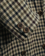 "GUCCI" 80's-early 90's Checked wool cashmere double-breasted jacket