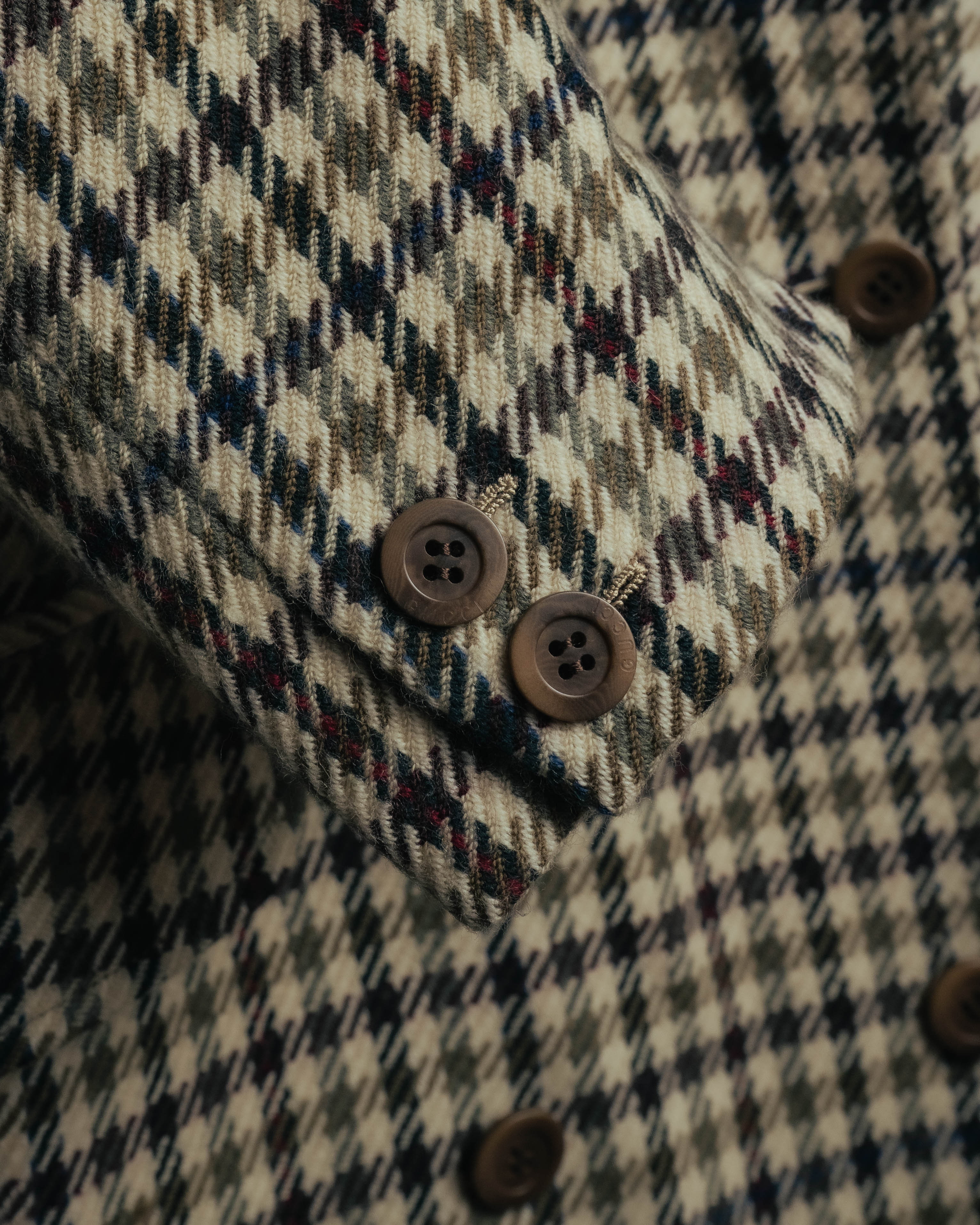 "GUCCI" 80's-early 90's Checked wool cashmere double-breasted jacket