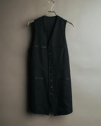 -SPECIAL- “Y’s” 90’s long tailored leather-trimmed vest