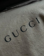 "GUCCI" Metal handle detail brown leather bag